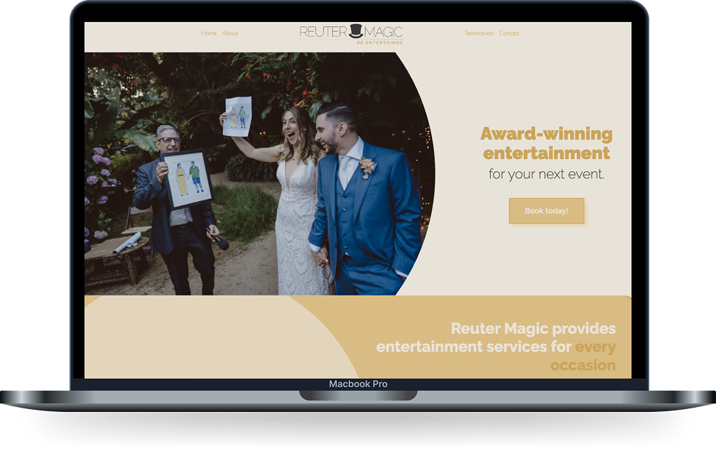 a website example for an entertainer's website